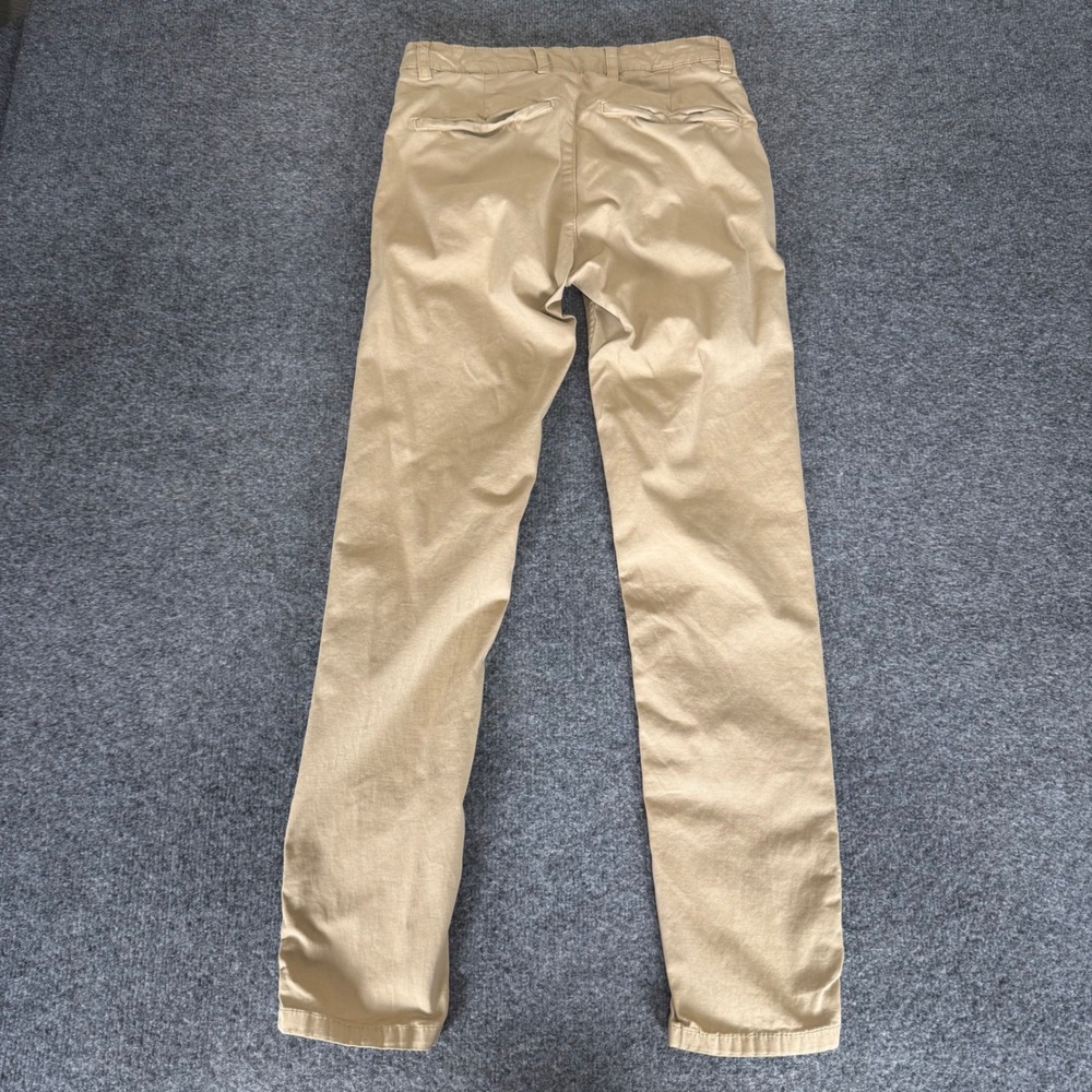 Zara Man Beige Slim Fit Chino Pant 29x29 Stretch Cotton Casual Flat Front Office - Picture 3 of 8